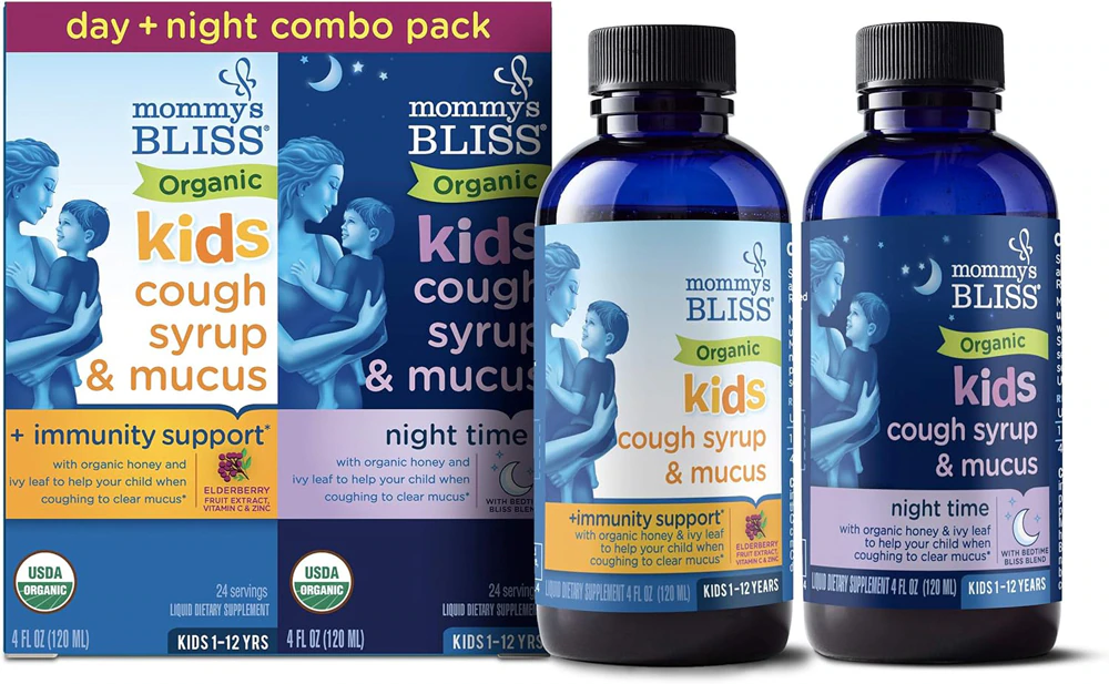 Mommy's Bliss Kids Organic Cough Syrup & Mucus Relief + Immunity Boost -- 8 fl oz