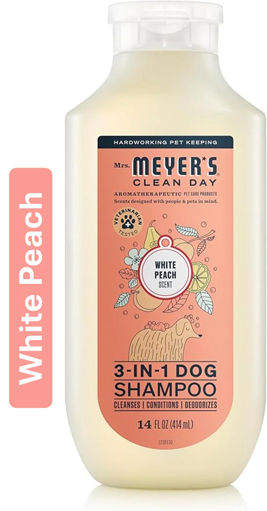 Mrs. Meyer's Clean Day Dog Shampoo & Conditioner 3 in1 White Peach -- 14 fl oz