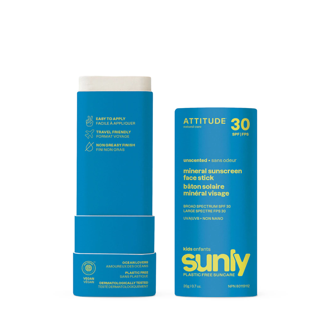 Attitude Sunly - Kids Mineral Sunscreen Stick Unscented 30 SPF -- 0.7 oz