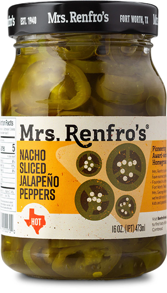 Mrs. Renfro's Nacho Sliced Jalapeno Peppers -- 16 oz