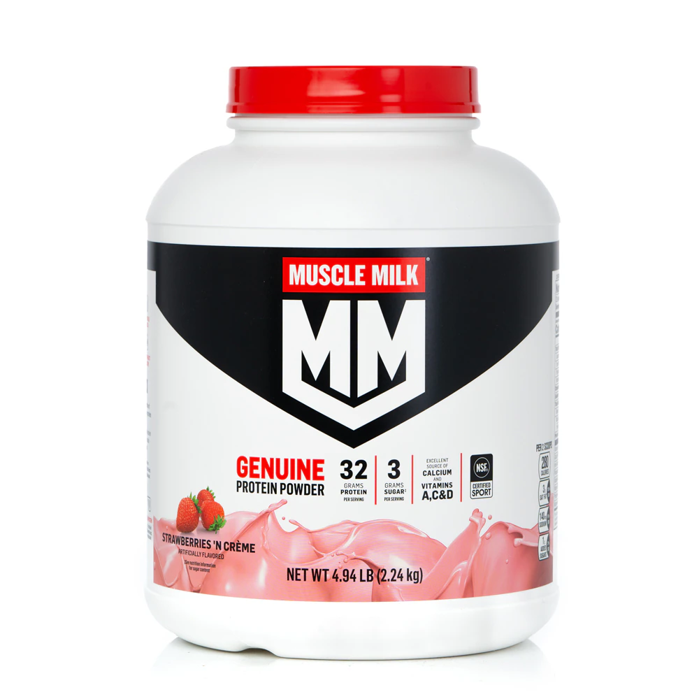 Muscle Milk Genuine Protein Powder - NSF Certified for Sport Strawberries 'n Creme -- 4.94 lbs