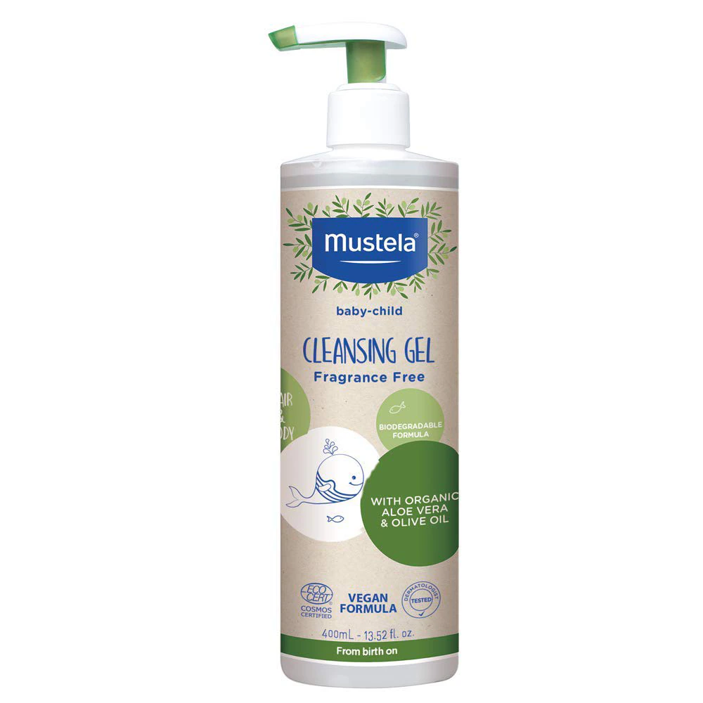 Mustela Baby-Child Cleansing Gel Organic Aloe Vera & Olive Oil Fragrance Free -- 13.52 fl oz