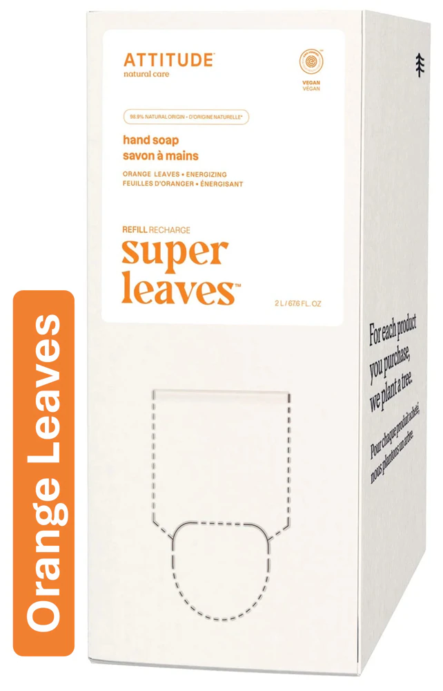 Attitude Super Leaves Foaming Hand Soap ECO Refill Orange Leaves -- 67.6 fl oz