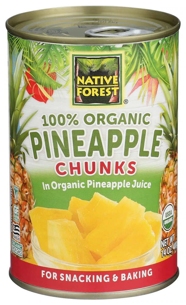 Native Forest 100% Organic Pineapple Chunks -- 14 oz