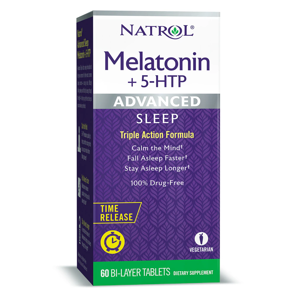 Natrol Advanced Sleep Melatonin Plus 5-HTP -- 60 Tablets