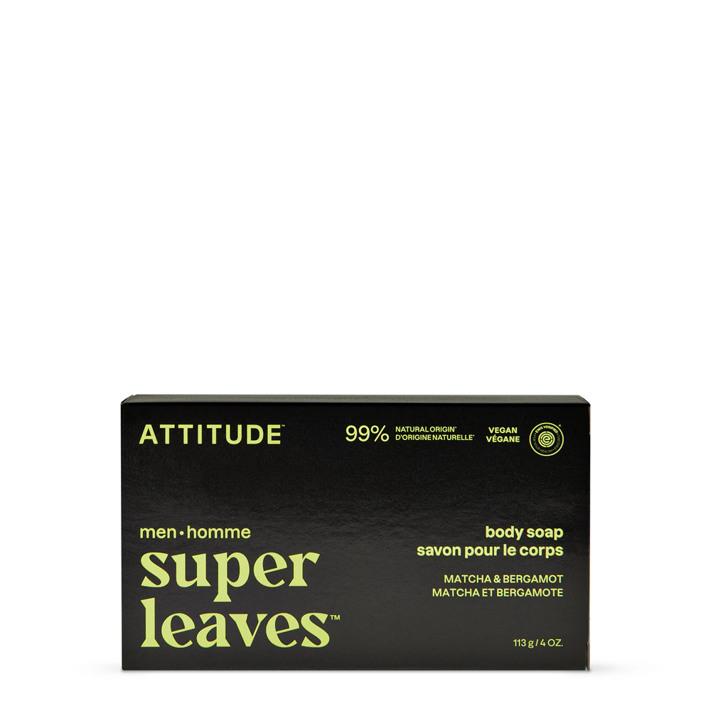 Attitude Super Leaves Men Body Bar Soap Matcha & Bergamot -- 3 oz
