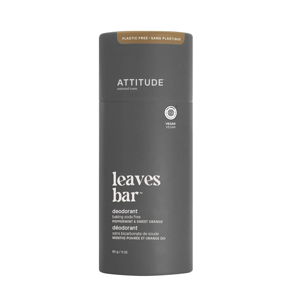 Attitude Super Leaves Men's Deodorant Plastic Free Peppermint & Sweet Orange -- 3 oz