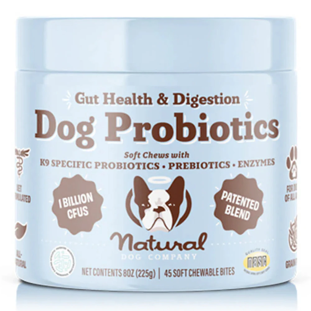 Natural Dog Company Gut Health & Digestion Dog Probiotics -- 45 Soft Chews