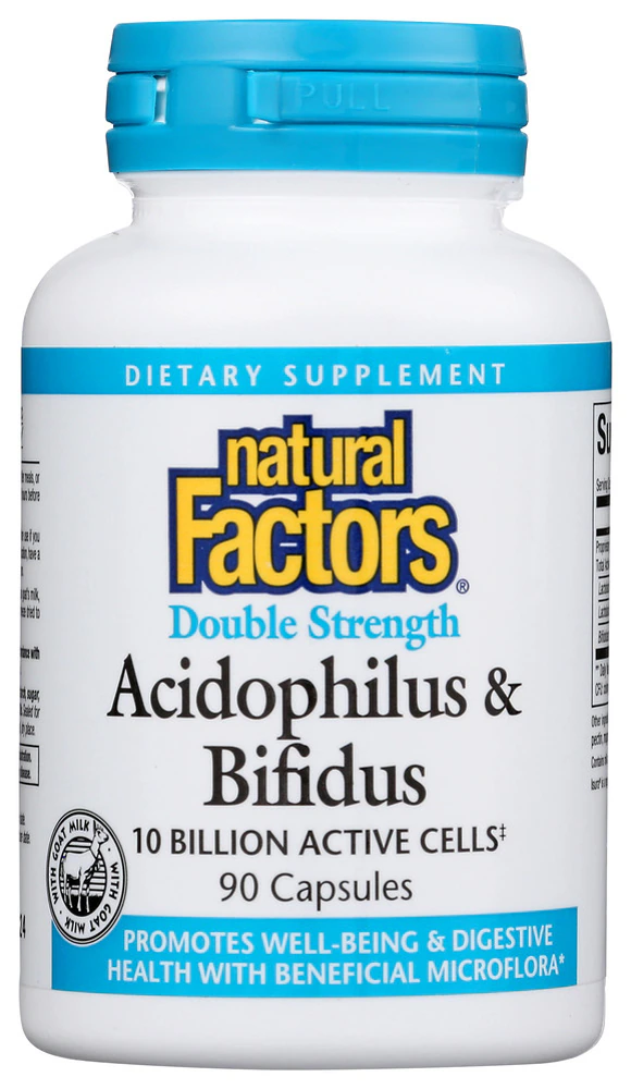 Natural Factors Acidophilus and Bifidus -- 10 billion cells - 90 Capsules