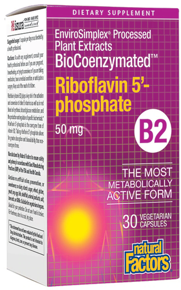 Natural Factors BioCoenzymated Riboflavin 5'-Phosphate -- 50 mg - 30 Vegetarian Capsules