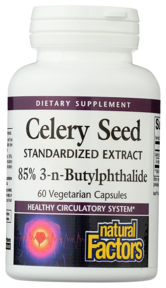 Natural Factors Celery Seed Extract -- 60 Vegetarian Capsules