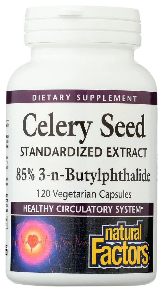 Natural Factors Celery Seed Standardized Extract -- 120 Vegetarian Capsules