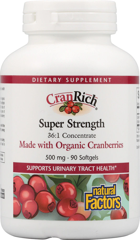 Natural Factors CranRich Super Strength Cranberry -- 500 mg - 90 Softgels