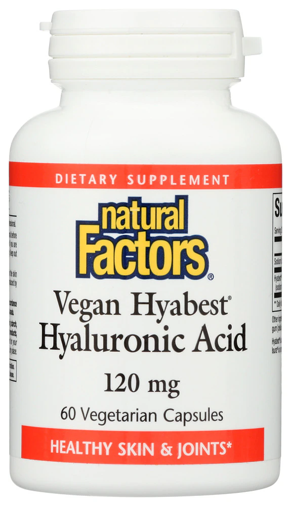 Natural Factors Hyabest Hyaluronic Acid -- 120 mg - 60 Vegetarian Capsules
