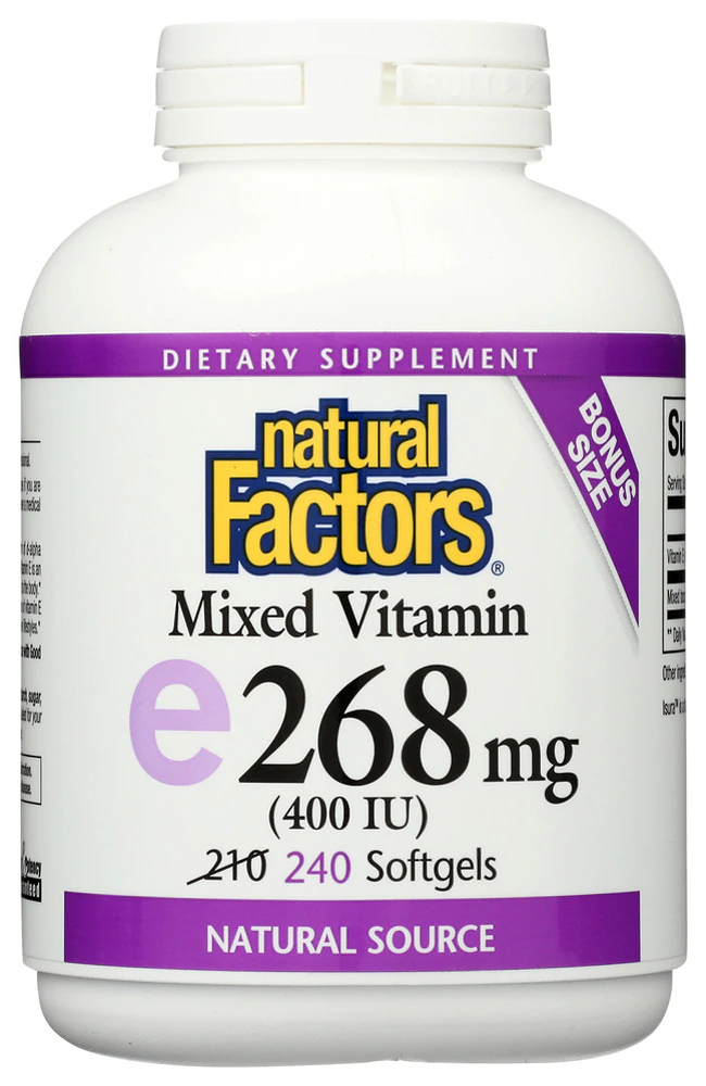 Natural Factors Mixed E -- 400 IU - 240 Softgels
