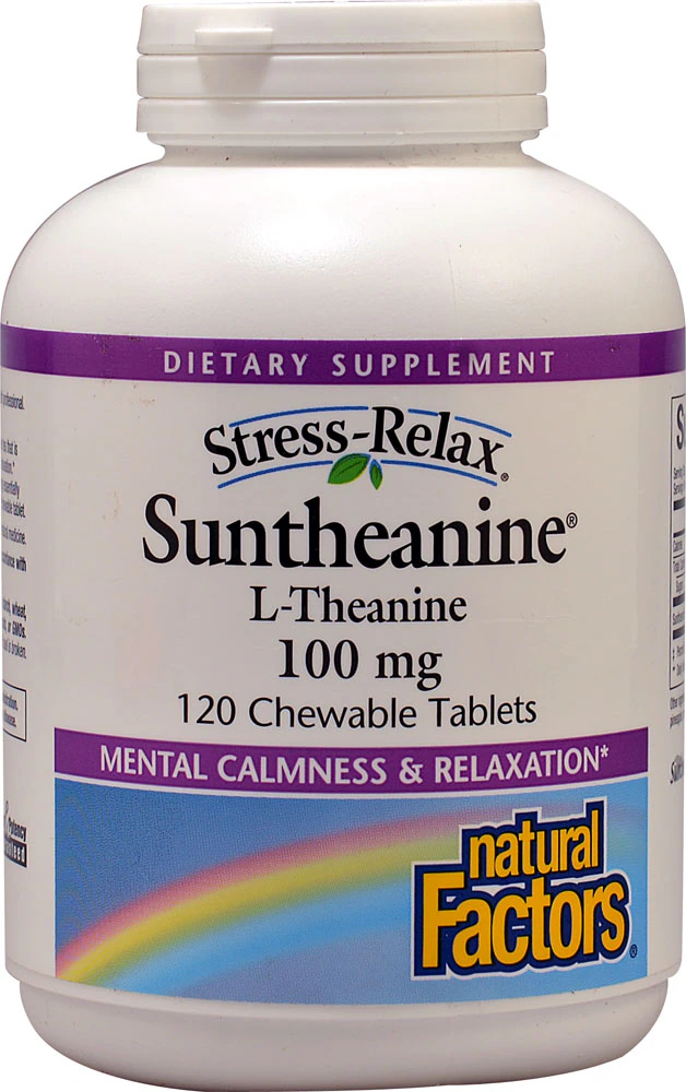 Natural Factors Stress-Relax Suntheanine L-Theanine -- 100 mg - 120 Chewable Tablets