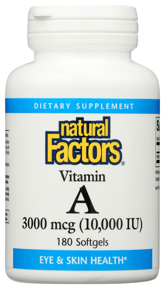 Natural Factors Vitamin A -- 10000 IU - 180 Softgels