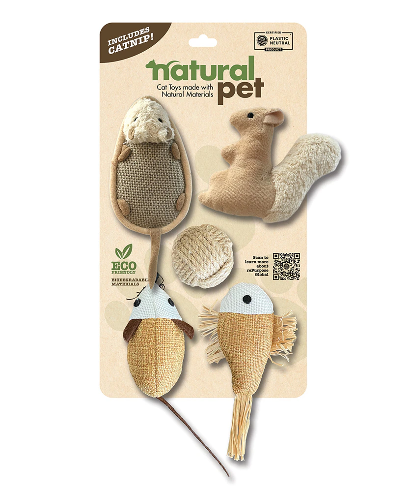 Natural Pet Eco-friendly Cat Toy Set - 5 Pieces -- 1 Toy Set