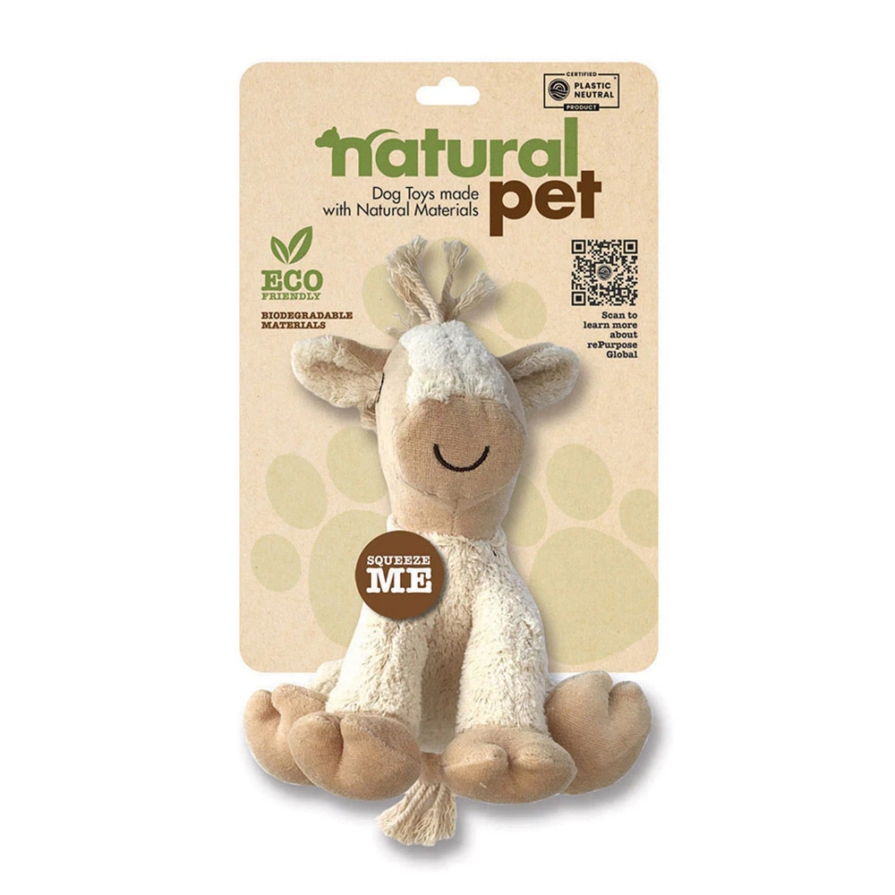 Natural Pet Eco-Friendly Plush Horse Squeaker Dog Toy -- 1 Toy