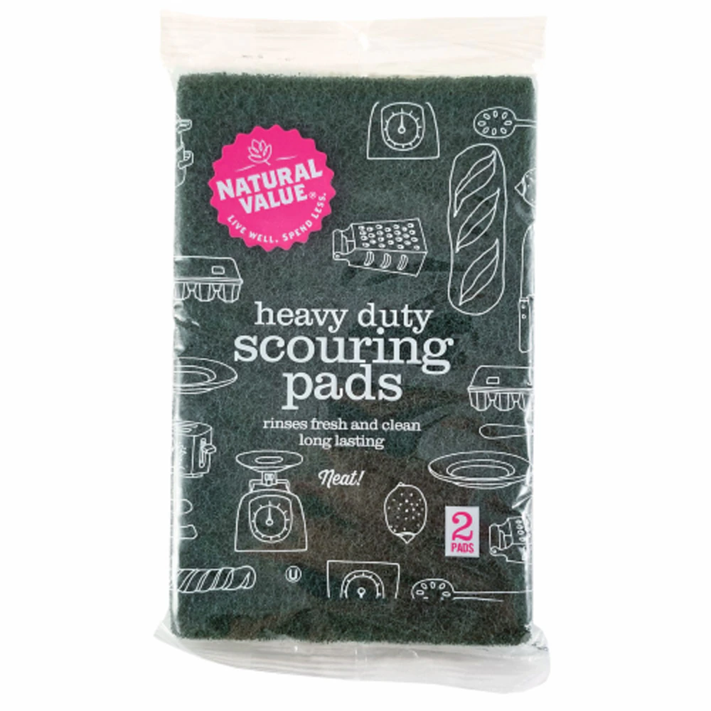 Natural Value Heavy Duty Scouring Pads -- 2 Pads