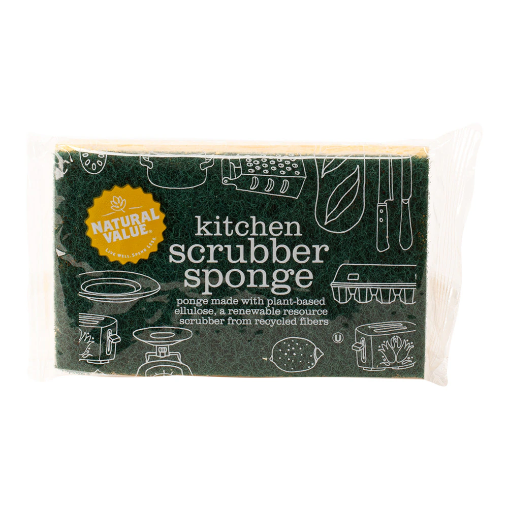Natural Value Kitchen Scrubber Sponge -- 1 Sponge