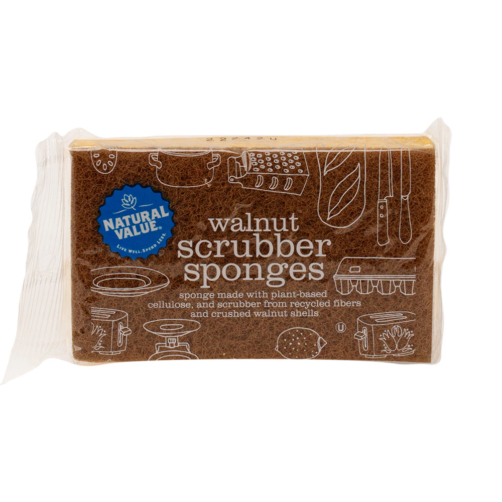 Natural Value Walnut Scrubber Sponge -- 1 Sponge