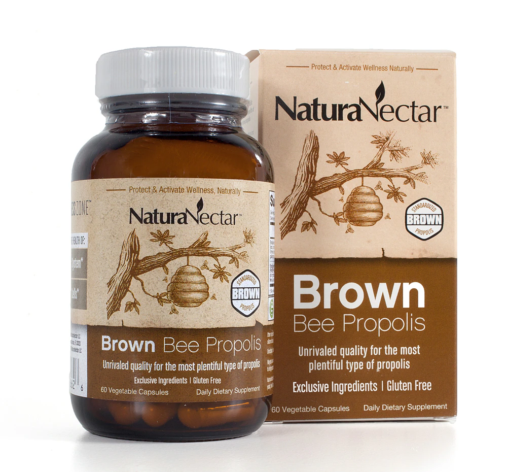 NaturaNectar Brown Bee Propolis - Supports Respiratory & Immune Systems -- 60 Vegetable Capsules