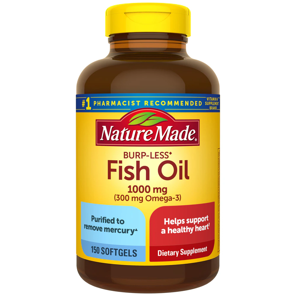 Nature Made Fish Oil Burp-Less -- 1000 mg - 150 Softgels