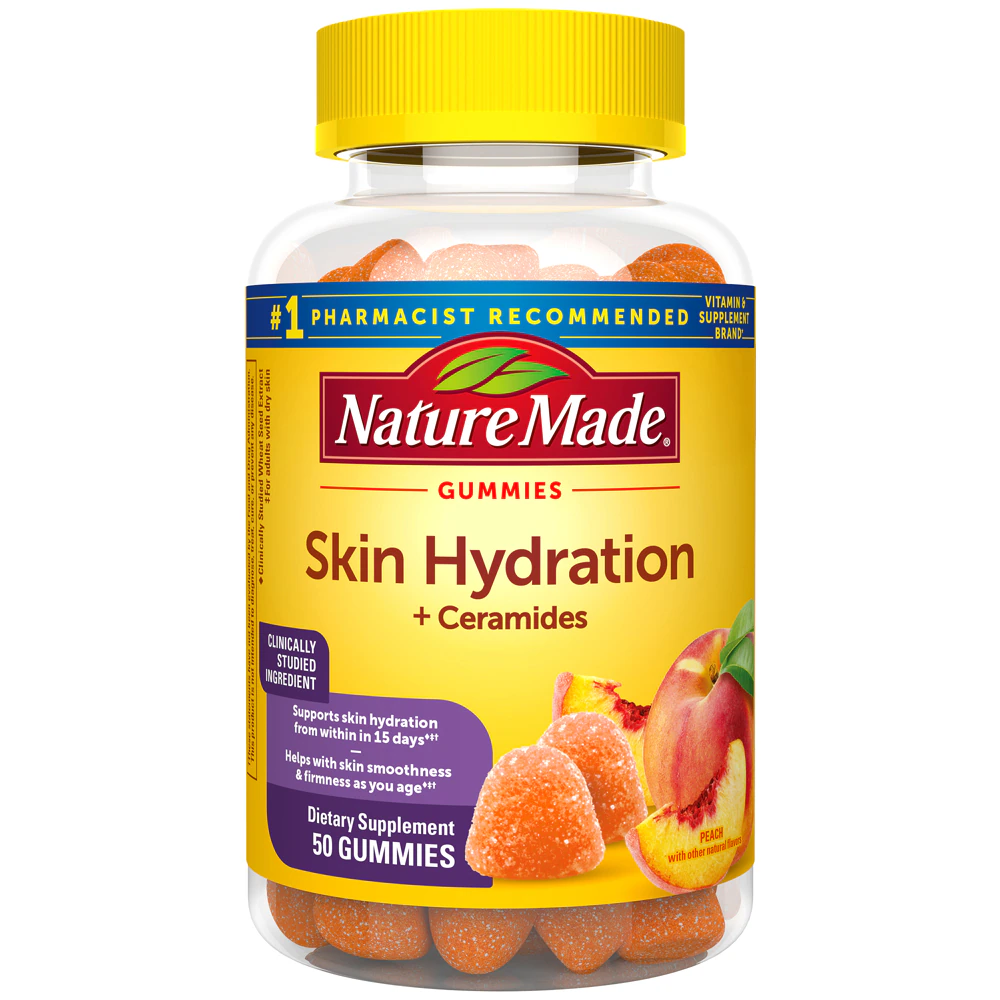 Nature Made Skin Hydration + Ceramides Peach -- 50 Gummies