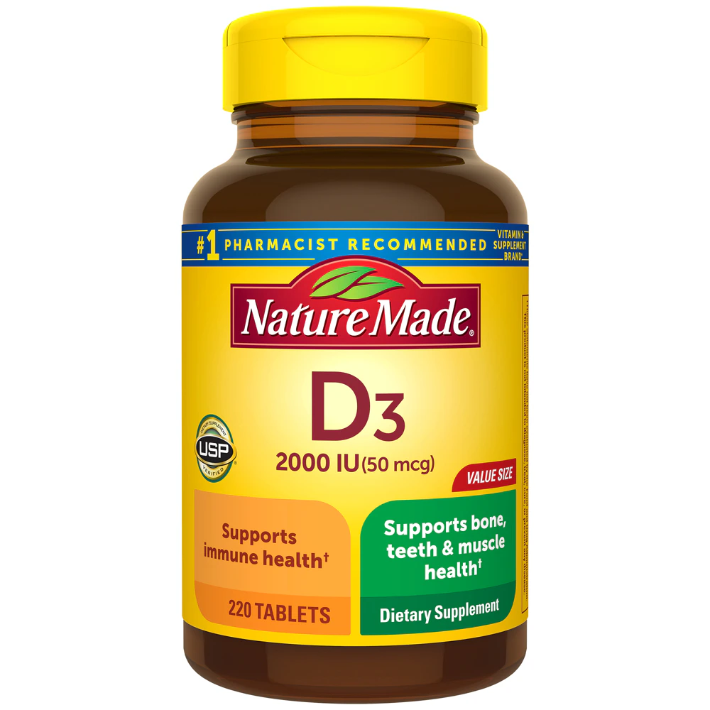 Nature Made Vitamin D3 -- 2000 IU - 200 Tablets