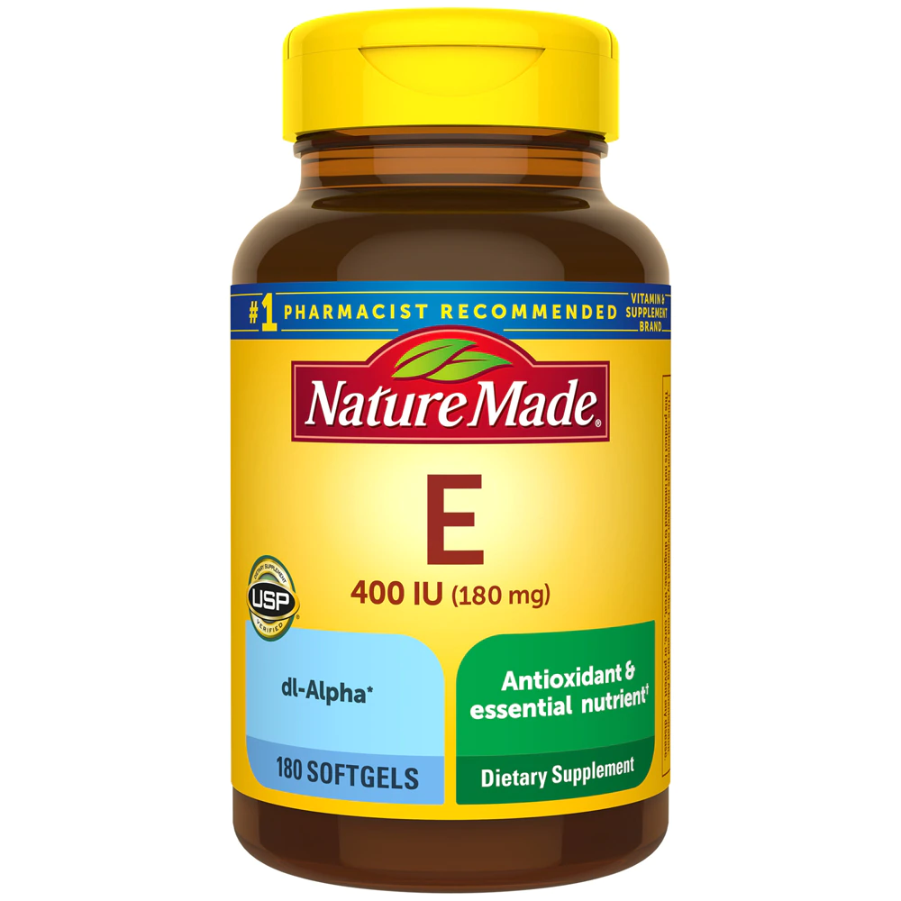 Nature Made Vitamin E - 400 IU dl-Alpha -- 180 mg - 180 Liquid Softgels
