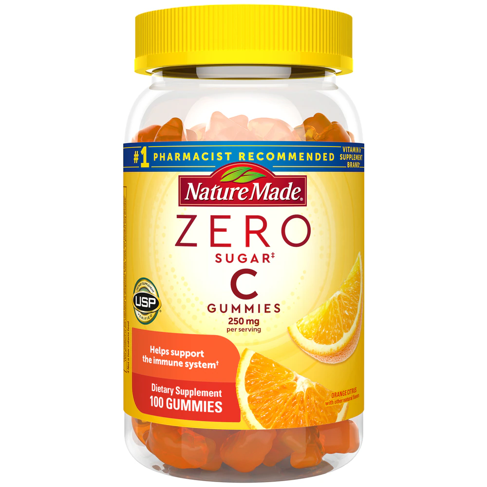 Nature Made Zero Sugar C Gummies -- 250 mg - 100 Gummies
