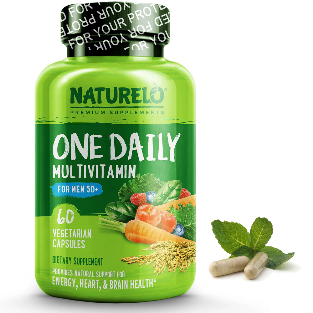 NATURELO One Daily Multivitamin for Men 50 Plus -- 60 Vegetarian Capsules