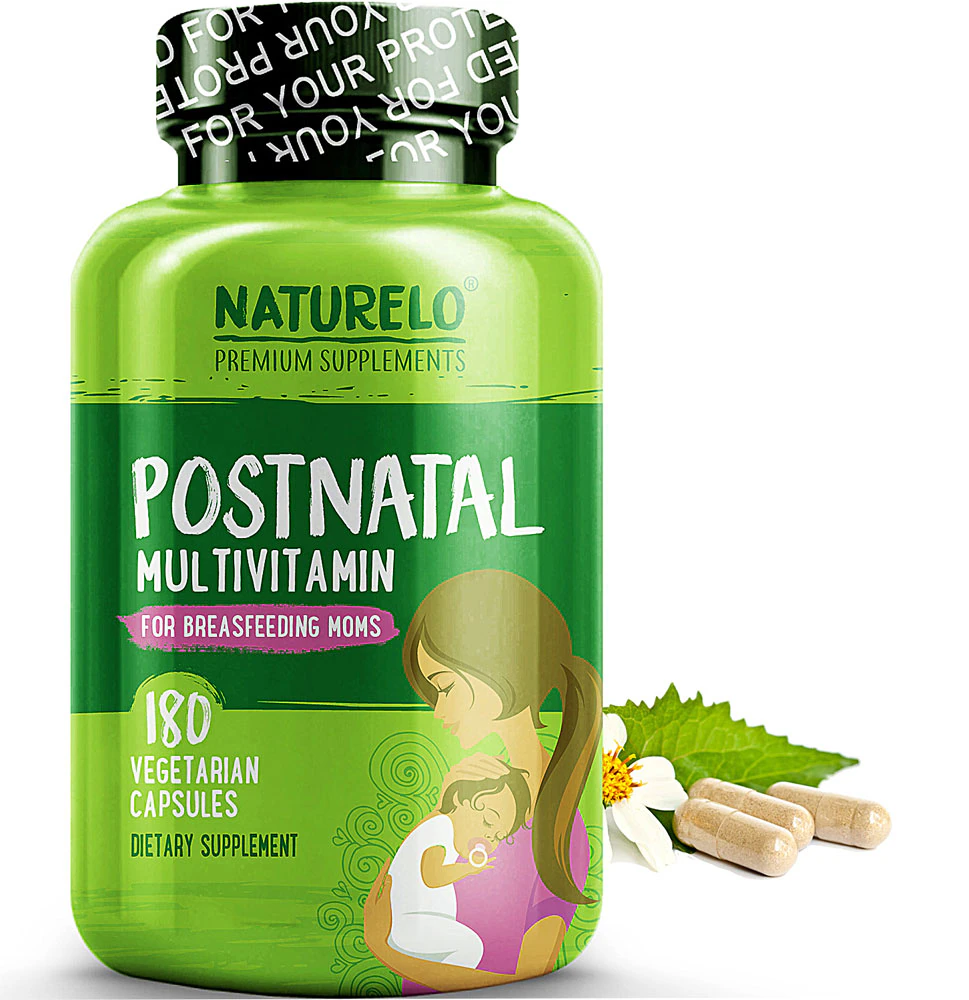NATURELO Postnatal Multivitamin -- 180 Vegetarian Capsules