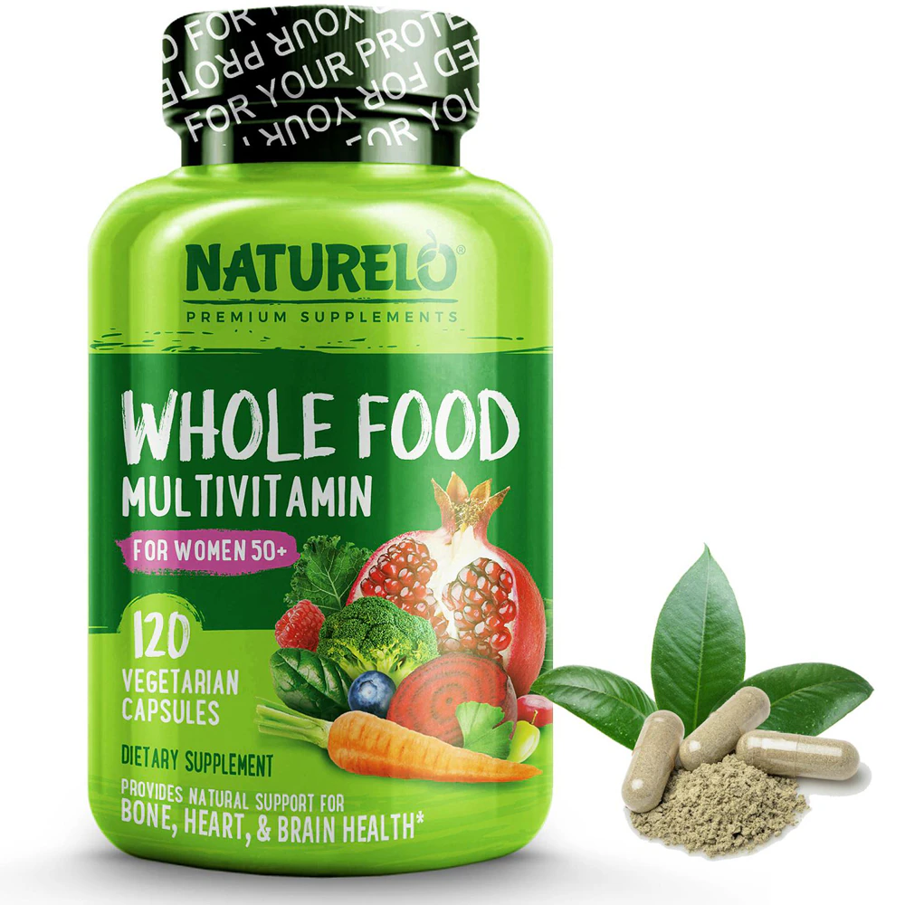 NATURELO Whole Food Complete Multivitamin for Women (Iron Free) -- 120 Vegetarian Capsules