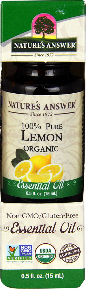 Nature's Answer 100% Pure Organic Essential Oil Lemon -- 0.5 fl oz