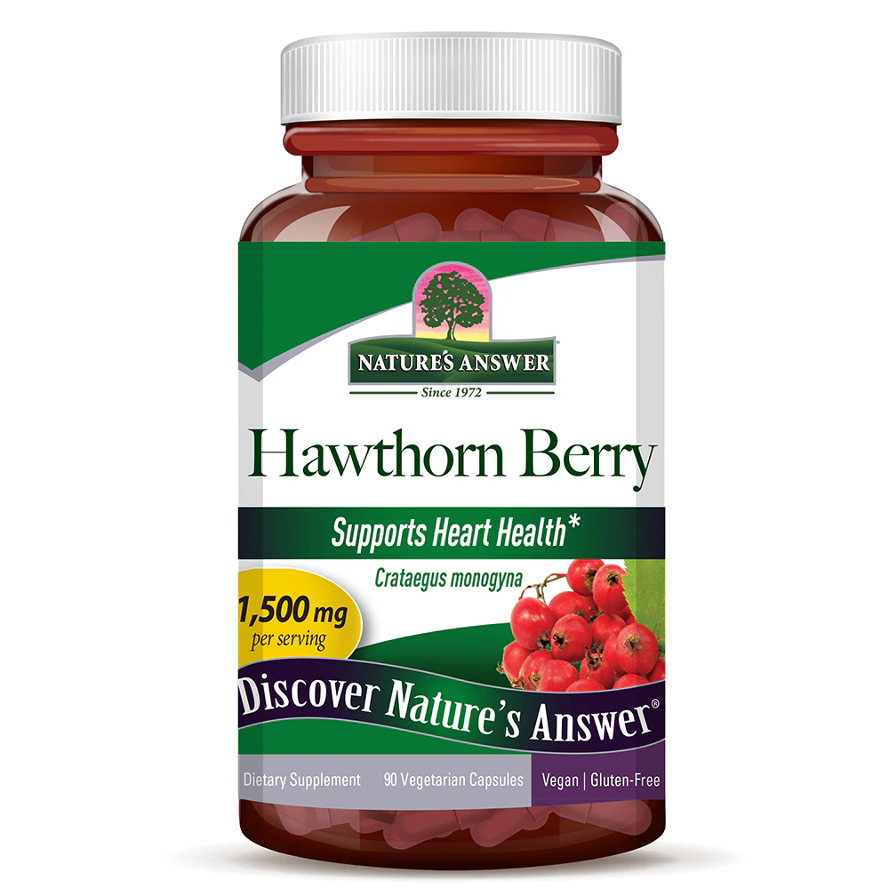 Nature's Answer Hawthorn Berry -- 1500 - 90 Vegetarian Capsules