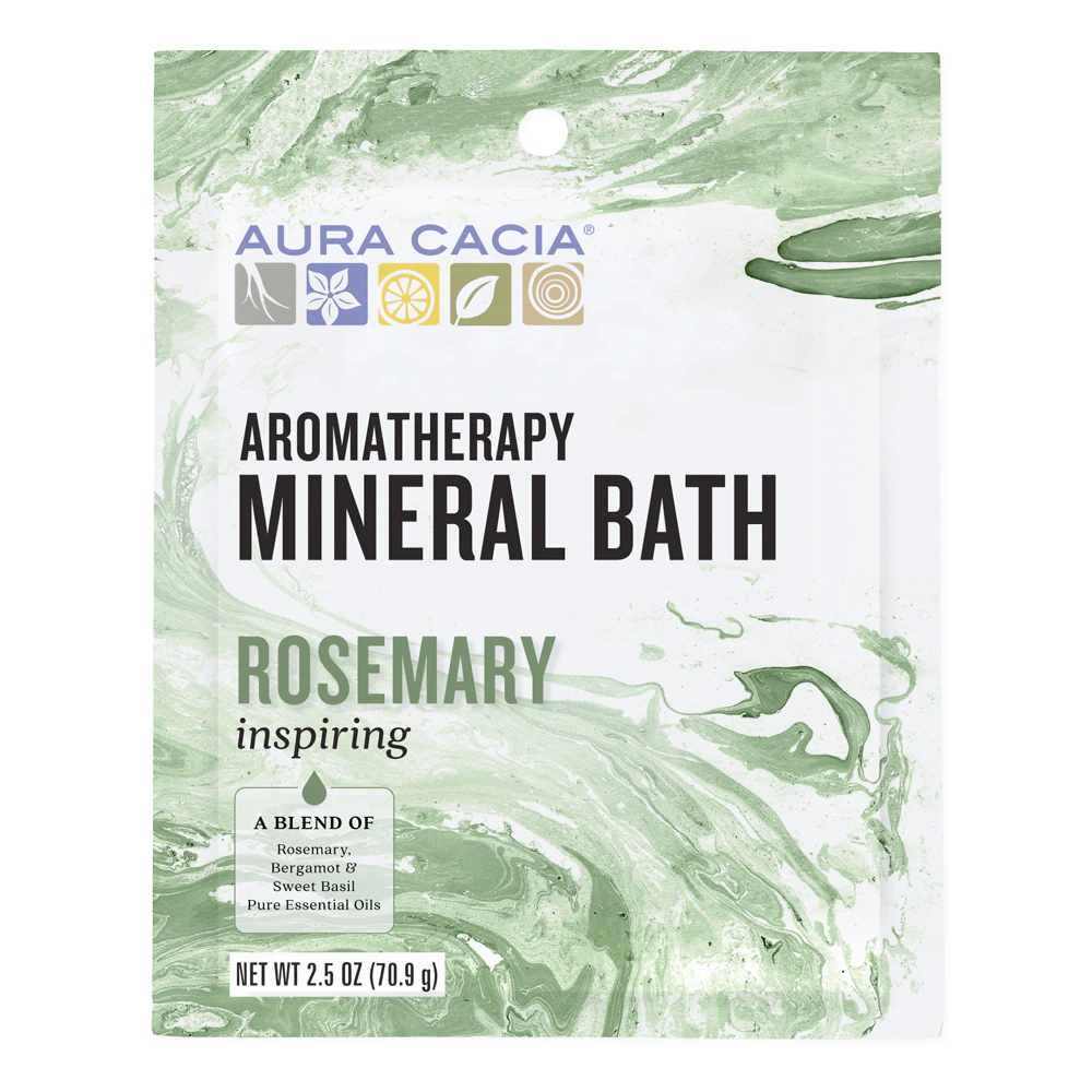Aura Cacia Aromatherapy Mineral Bath Inspiring Rosemary -- 2.5 oz
