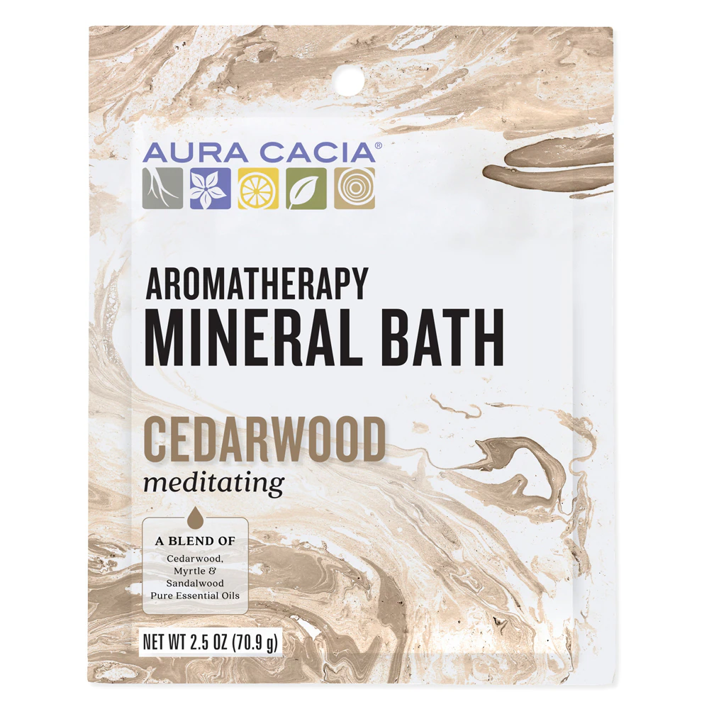 Aura Cacia Aromatherapy Mineral Bath Meditating Cedarwood -- 2.5 oz