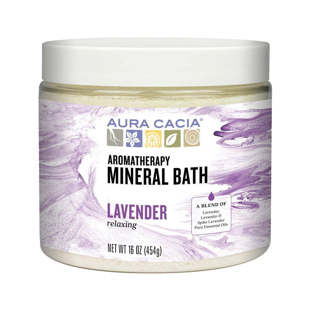Aura Cacia Aromatherapy Mineral Bath Relaxing Lavender -- 16 oz