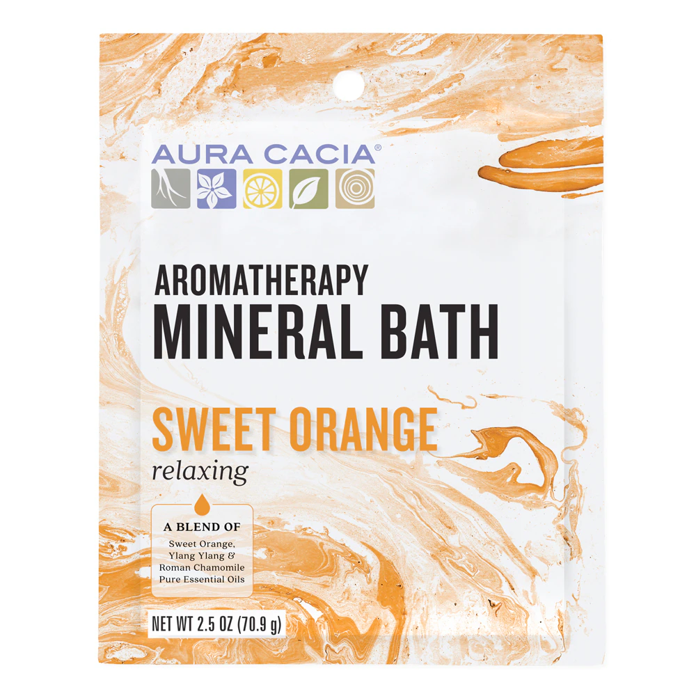 Aura Cacia Aromatherapy Mineral Bath Relaxing Sweet Orange -- 2.5 oz