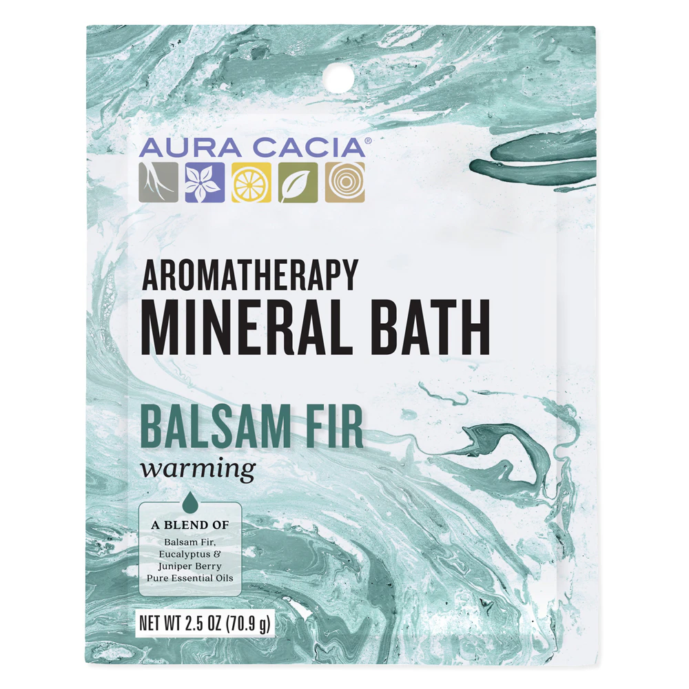 Aura Cacia Aromatherapy Mineral Bath Warming Balsam Fir -- 2.5 oz