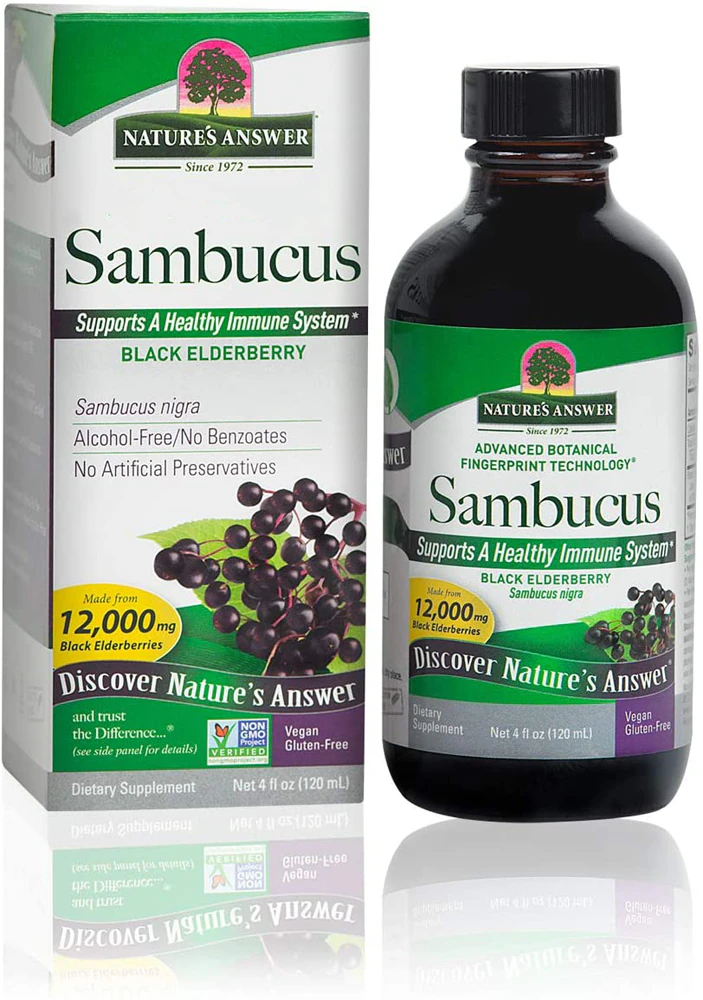 Nature's Answer Sambucus Black Elderberry -- 12000 mg - 4 fl oz