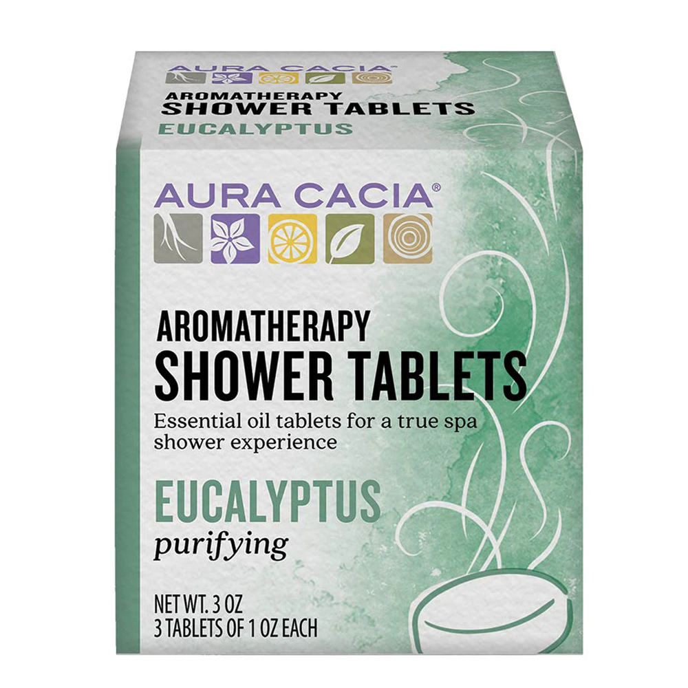 Aura Cacia Aromatherapy Shower Tablets Purifying Eucalyptus -- 3 Tablets