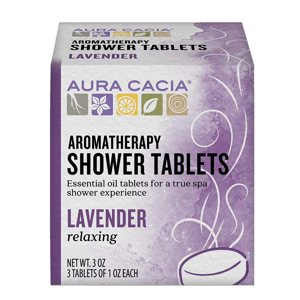 Aura Cacia Aromatherapy Shower Tablets Relaxing Lavender -- 3 Tablets