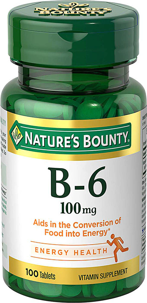 Nature's Bounty Vitamin B-6 -- 100 mg - 100 Tablets