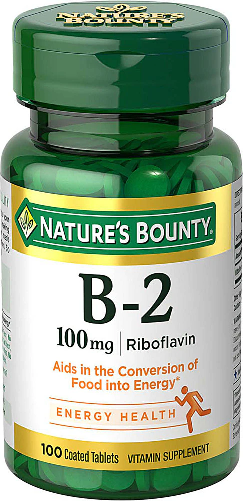 Nature's Bounty Vitamin B2 -- 100 mg - 100 Tablets