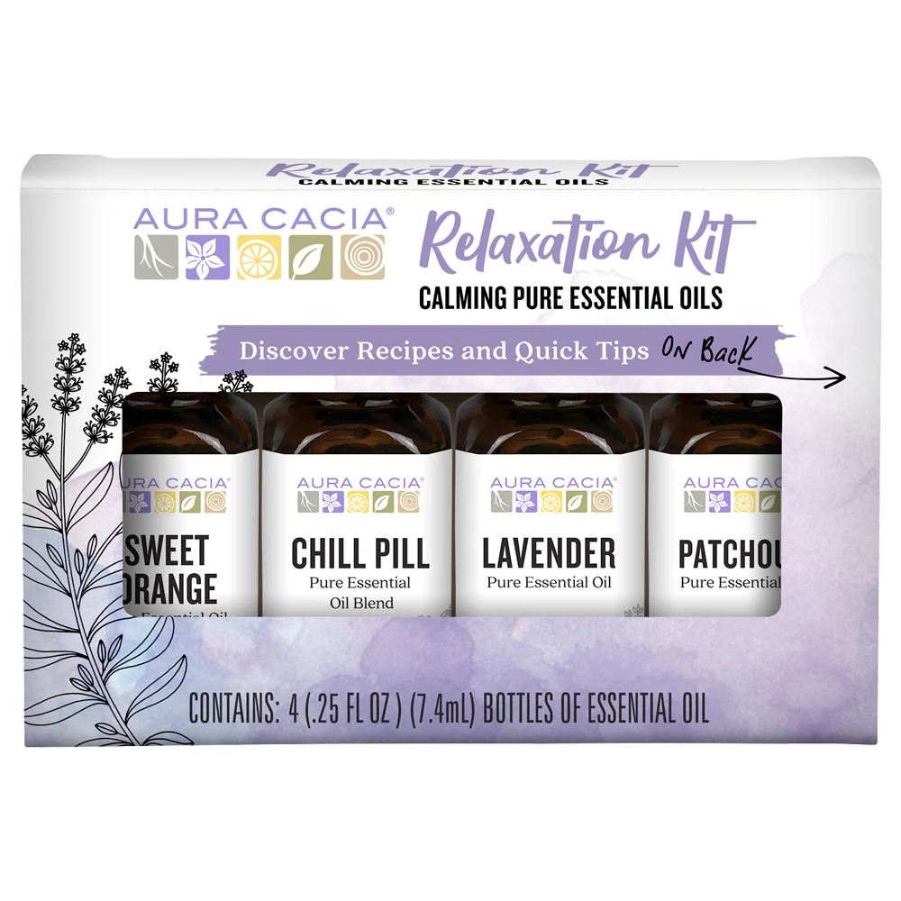 Aura Cacia Discover Kit Relaxation -- 4 Bottles
