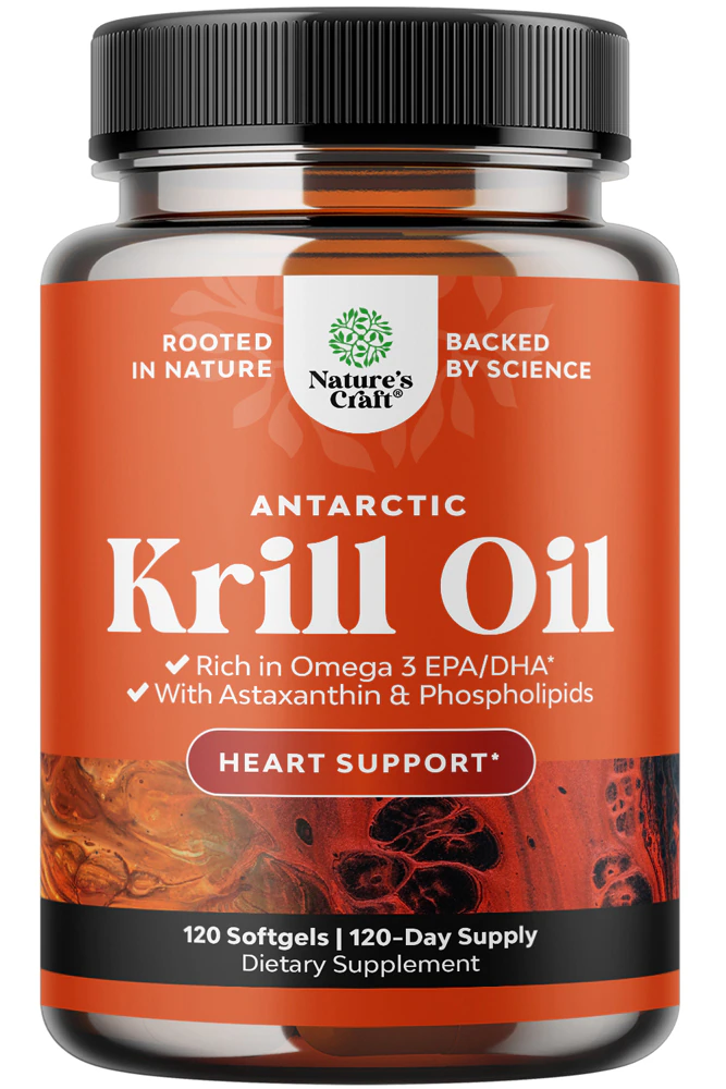 Nature's Craft Antarctic Krill Oil with Astaxanthin & Phospholipids -- 120 Softgels