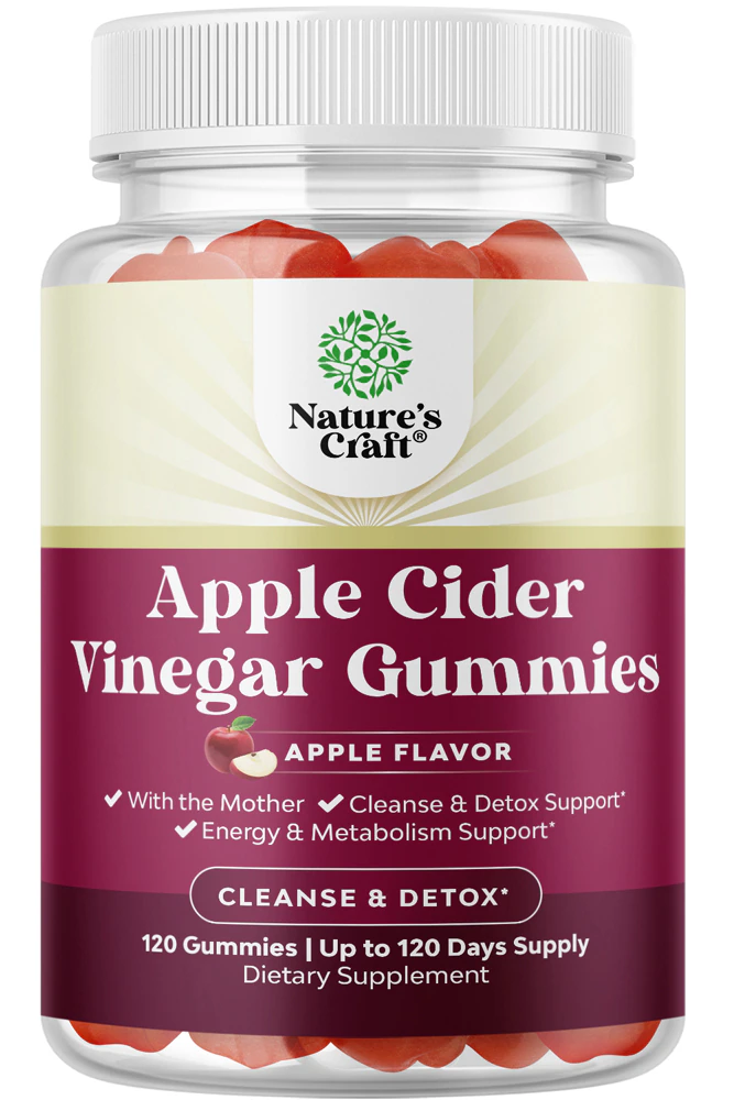 Nature's Craft Apple Cider Vinegar Gummies with the Mother Apple -- 120 Gummies